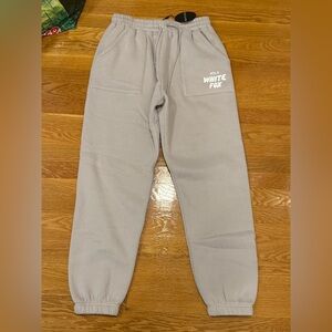Gray white fox sweatpants